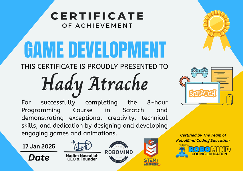 Hady Atrache Game Development Certificate.png